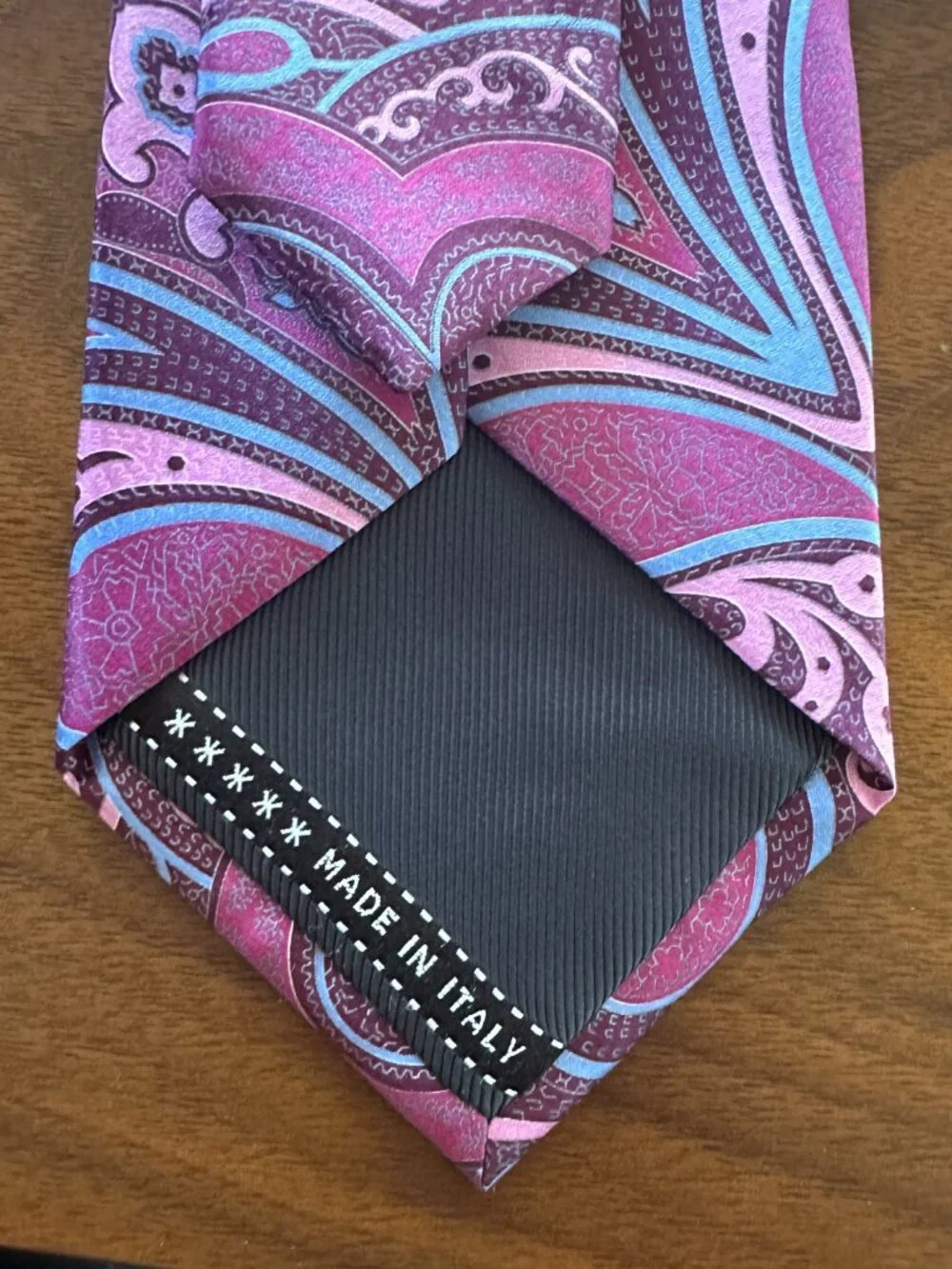 Ermenegildo Zegna Pink Blue Burgundy Paisley Tie